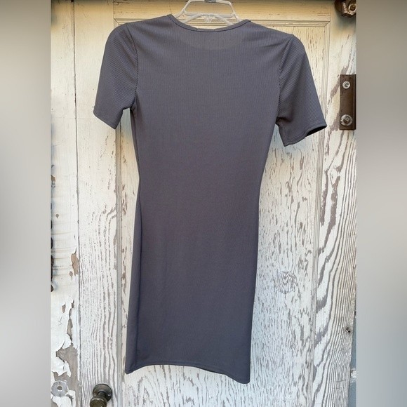 BooHoo Bodycon T-Shirt Dress Women's Size 6 Grey Basic Rib Crew Neck Dress New - Picture 6 of 14